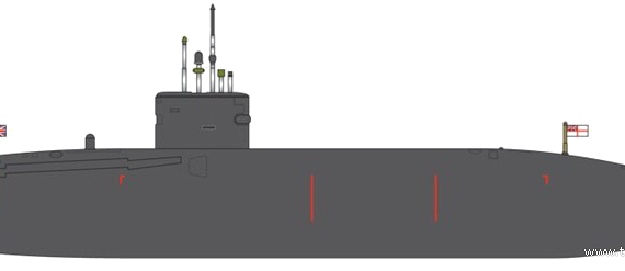 HMS Trafalgar [SSN Submarine] - drawings, dimensions, figures